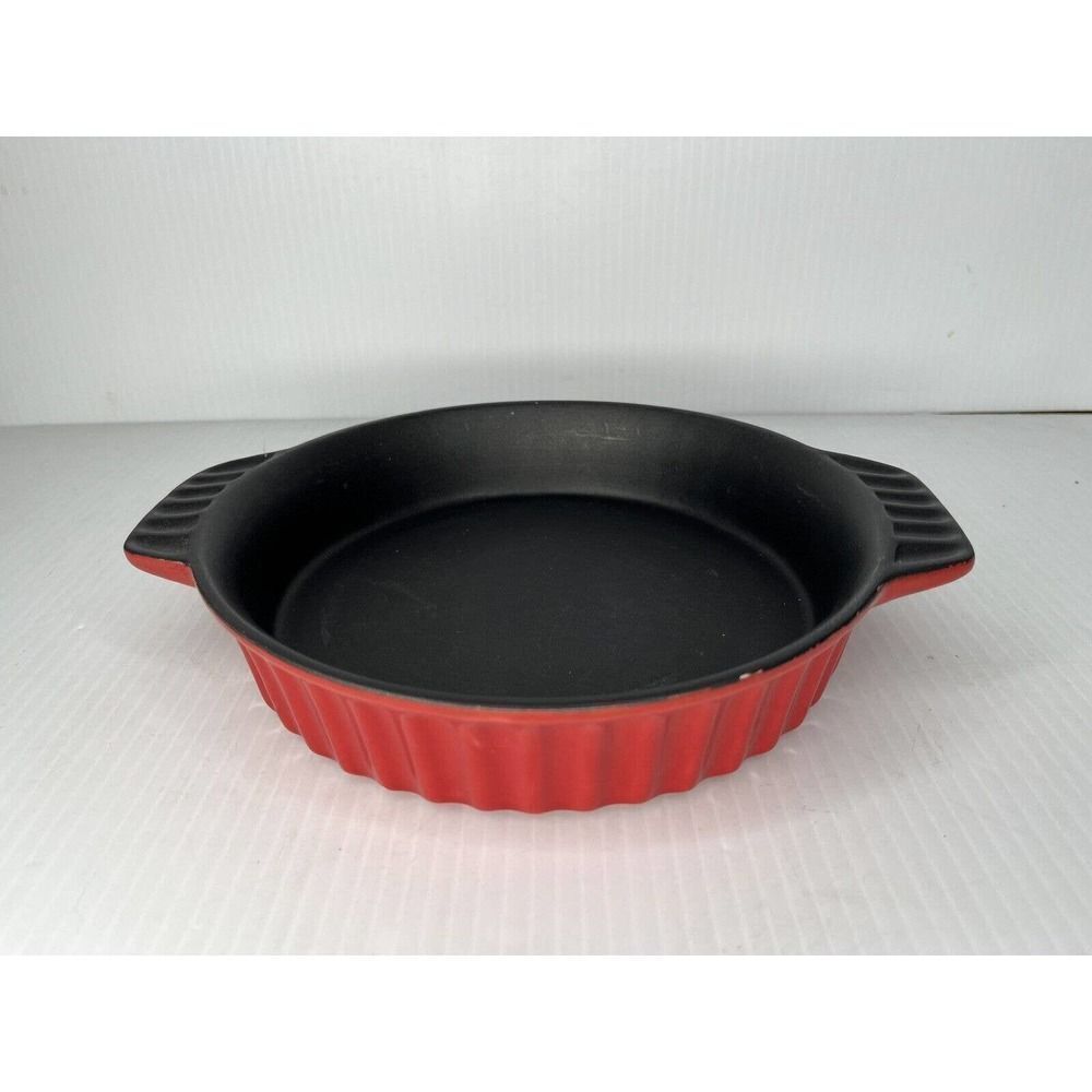 Red Crockpot Stoneware Round Baking Dish 10"
